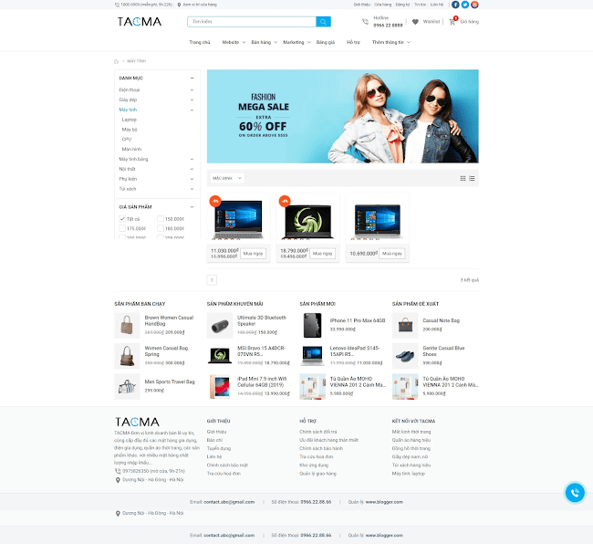 Theme blogspot shop bán hàng cao cấp 2021